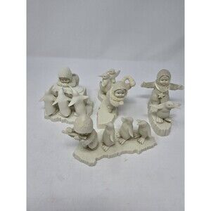 VINTAGE DEPT. 56 SNOWBABIES COLLECTIBLE LOT OF 4 STARLIGHT GAMES PENGUINS XMAS